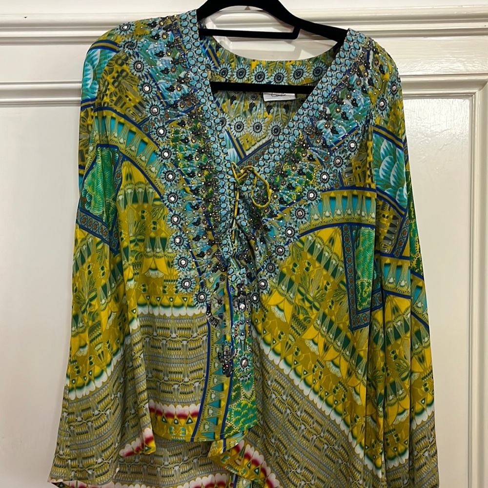 Blouson Blouse With Neck Tie